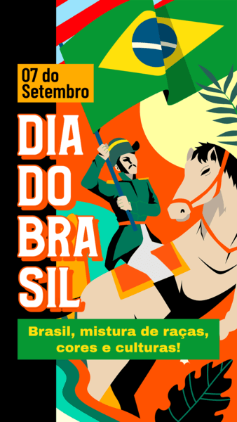 Quote Instagram Story Template For Dia Do Brasil With Colorful Graphics