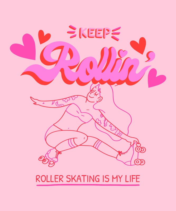 T Shirt Design Template For Roller Skating Enthusiasts