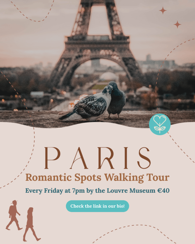 Instagram Post Design Featuring A Paris Romantic Walking Tour