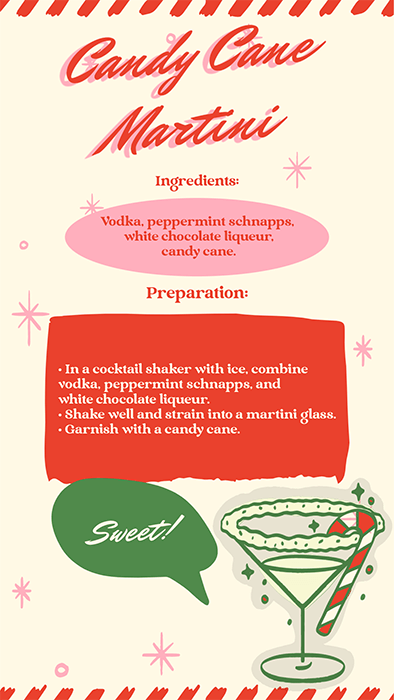 Instagram Story Generator With A Recipe For A Candy Cane Martini