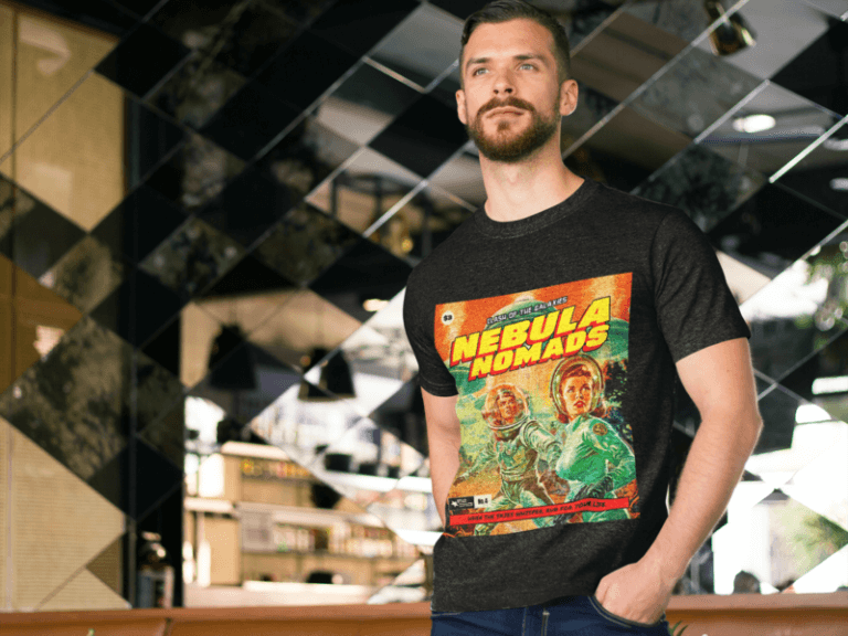 Mockup Of A Bearded Man Wearing A Tee In A Restaurant