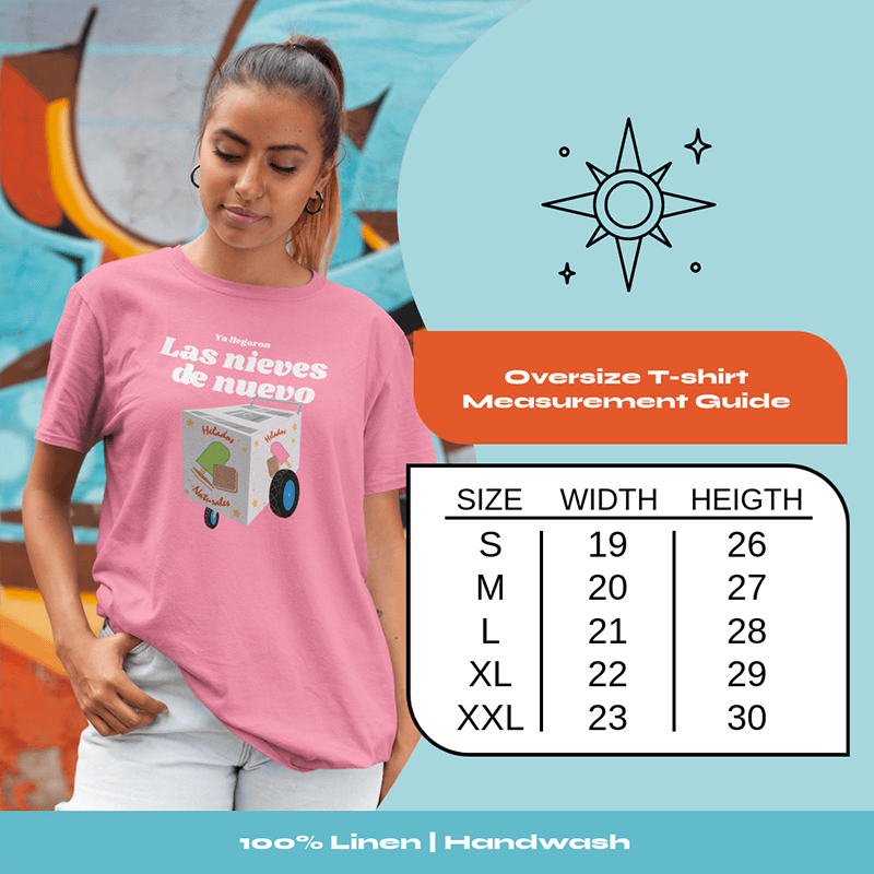 Pod Size Chart Mockup Featuring A Woman Wearing T Shirt