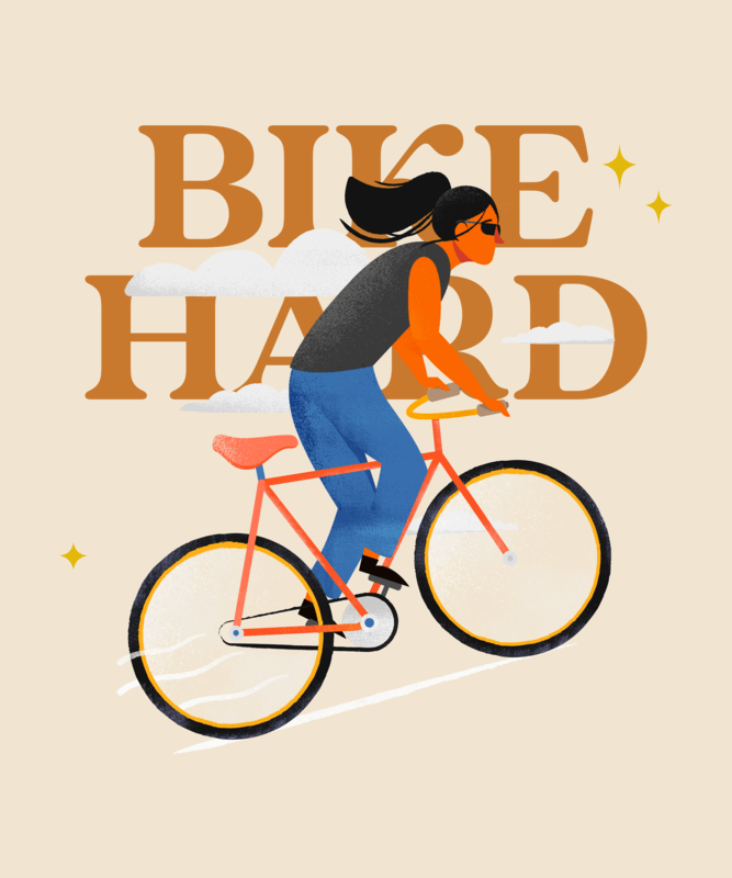 Quote T Shirt Design Featuring A Female Cyclist Illustration For Hobby Print On Demand Niche