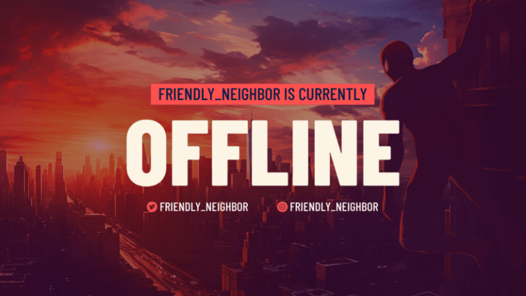 Spiderman Inspired Twitch Banner With An Offline Message
