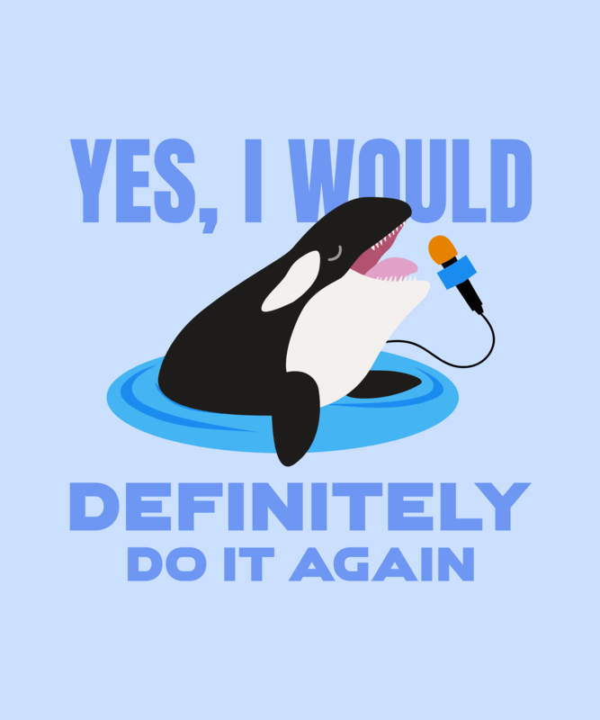 T Shirt Design Featuring A Funny Orca Inspired By Gladis For Humor Print On Demand Niche