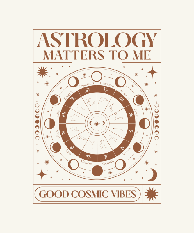 T Shirt Design Featuring Constellation Graphics For Astrology Print On Demand Niche