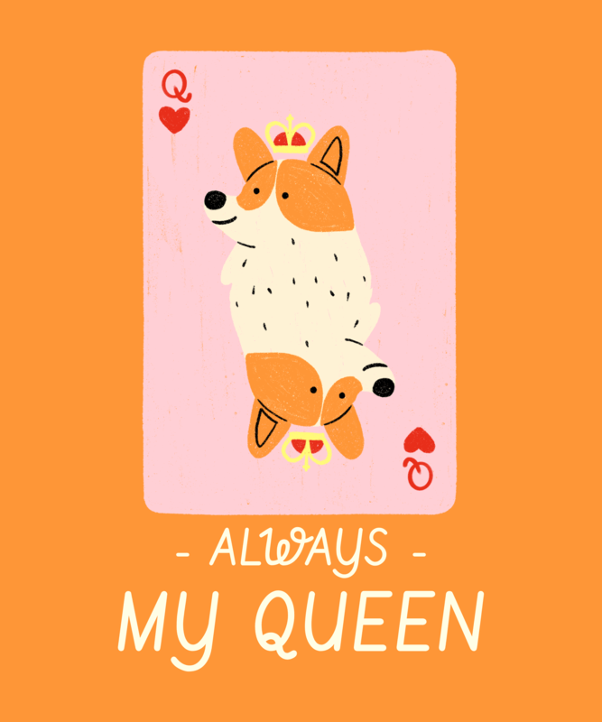T Shirt Design Featuring A Dog In A Queen Card Graphic For Pets Print On Demand Niche