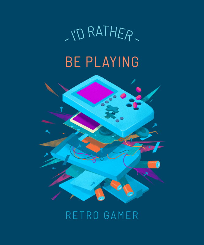 T Shirt Design Featuring A Deconstructed Gaming Device For Gaming Print On Demand Niche