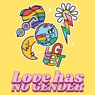 A Colorful Design Featuring Lgbtq Stickers And A Quote