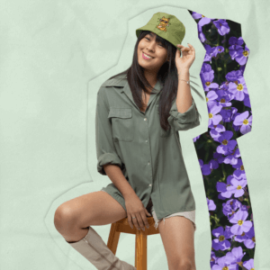 Bucket Hat Mockup Featuring A Joyful Woman Sitting On A Wooden Stool – Exploring The Do's And Don'ts Of Print On Demand For Sales Success