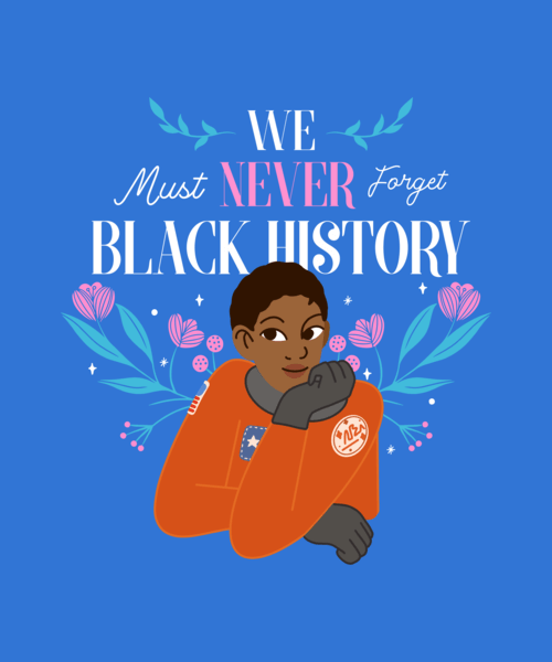Illustrated T Shirt Design Template With Important Figures For Black History Month
