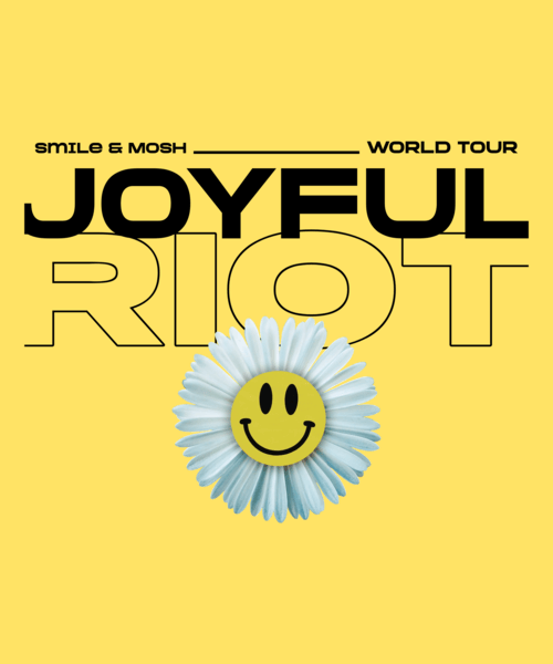 T Shirt Design Generator Featuring A Smiling Flower For A Musician's World Tour