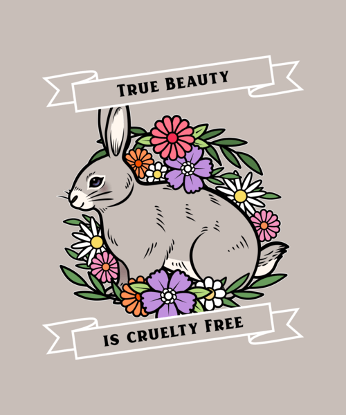 T Shirt Design Maker For A Cruelty Free Campaign With A Rabbit Illustration