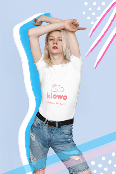 T Shirt Mockup Of A Serious Person Posing At A Studio With An Lgbt Theme