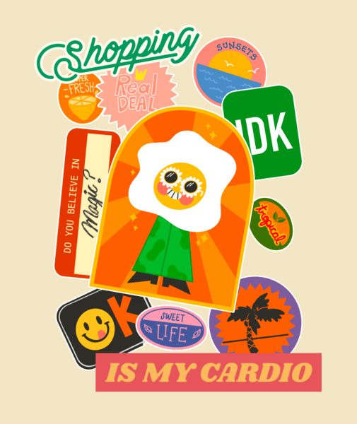 Tote Bag Design Generator Featuring Colorful Stickers