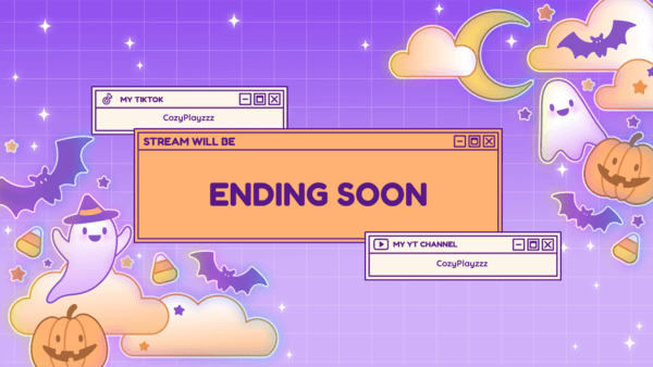 Twitch Ending Soon Screen Creator With Cute Halloween Graphics