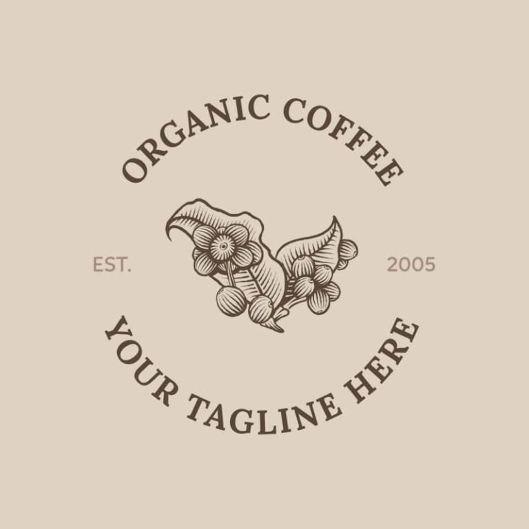 Coffee Shop Logo With A Coffee Plant