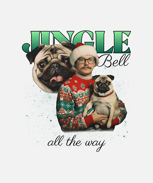 Dogs Themed T Shirt Design Template Featuring A Xmas Quote