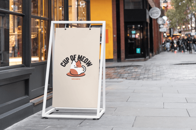 Mockup Featuring An Outdoor Sign On The Street - How To Use Your Logo