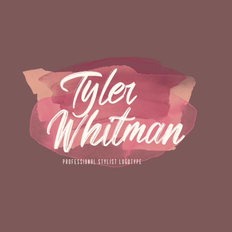 Professional Stylist Logo With A Watercolor Pattern