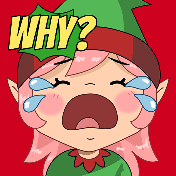 Twitch Emote Generator With A Crying Christmas Elf Illustration