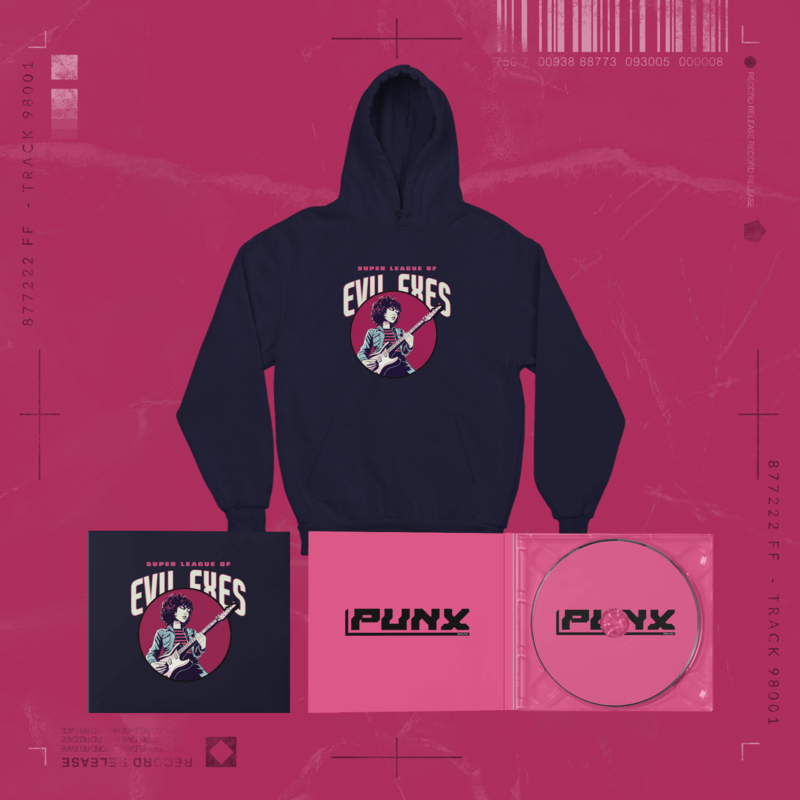 Merch Bundle Mockup Featuring A Pullover Hoodie And Two CD Digipaks