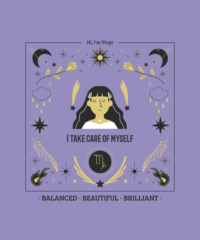 T Shirt Design For Astrology Enthusiasts Featuring Virgo Themed Graphics