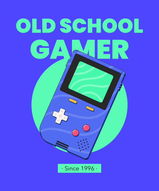 T Shirt Design With An Old School Portable Gaming Device