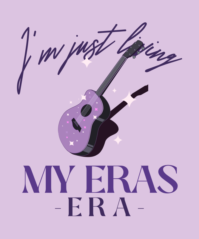 T Shirt Design With A Guitar Illustration And A Lyric Inspired By Taylor Swift