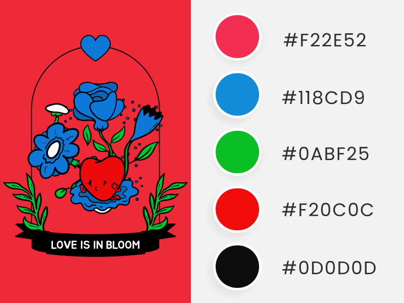 A Bold T Shirt Design Template With Valentine's Day Flowers