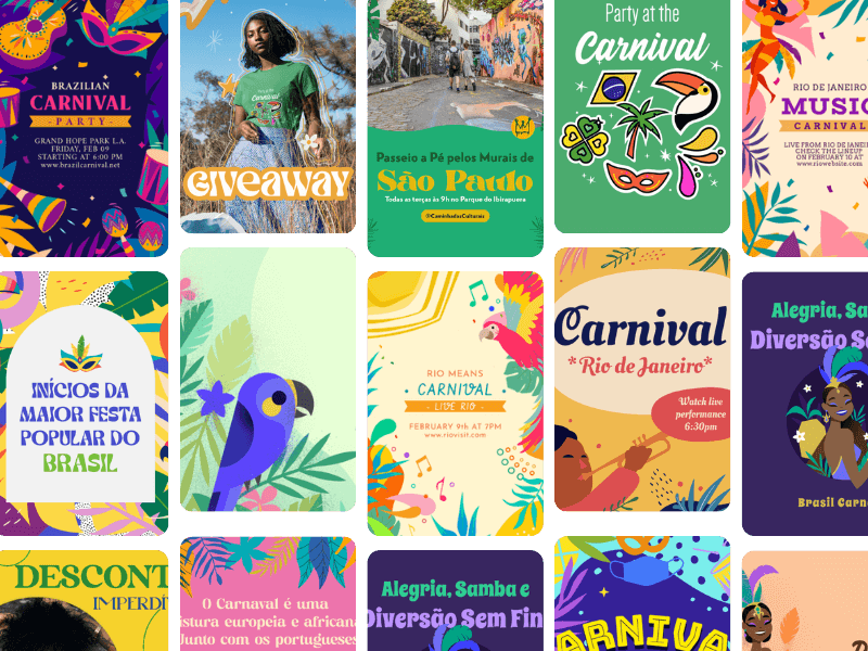 A Colorful Compilation Of Brazil Shirts And Templates With A Carnival Theme.png