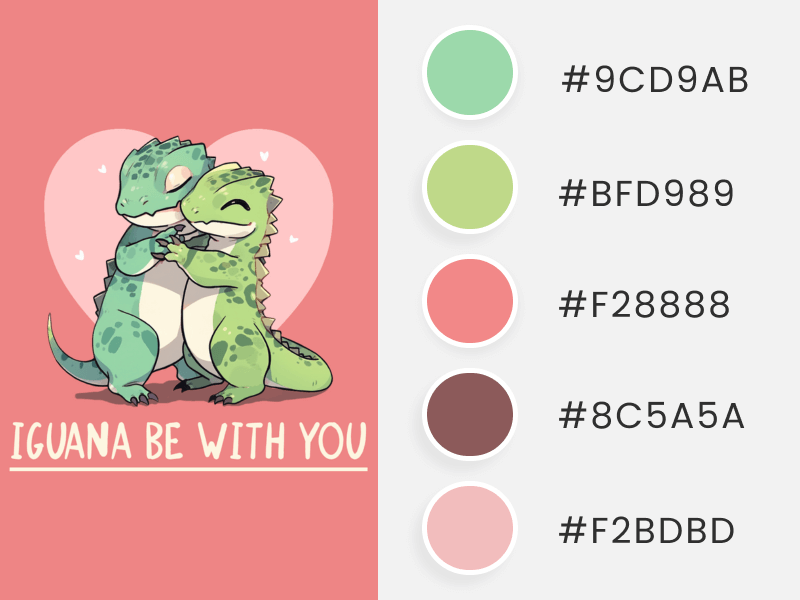 A Valentine's Themed Greeting Card Maker With A Cute Illustration Of Dinosaurs Hugging Each Other, Featuring Predominant Valentine's Day Colors.