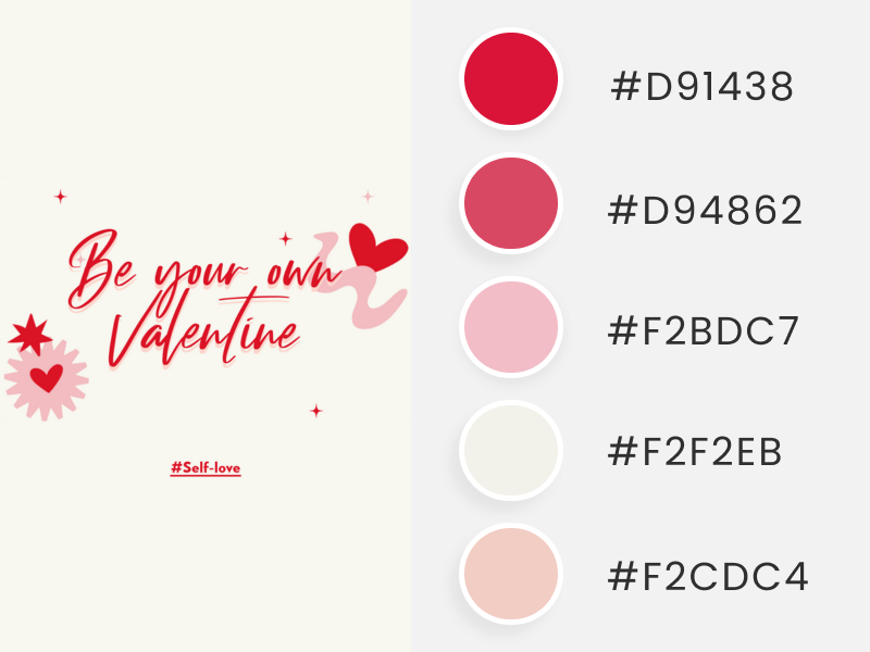 Ad Banner Maker For Valentine’s Day Featuring A Self Love Quote Showcasing The Traditional Valentine’s Day Colors.