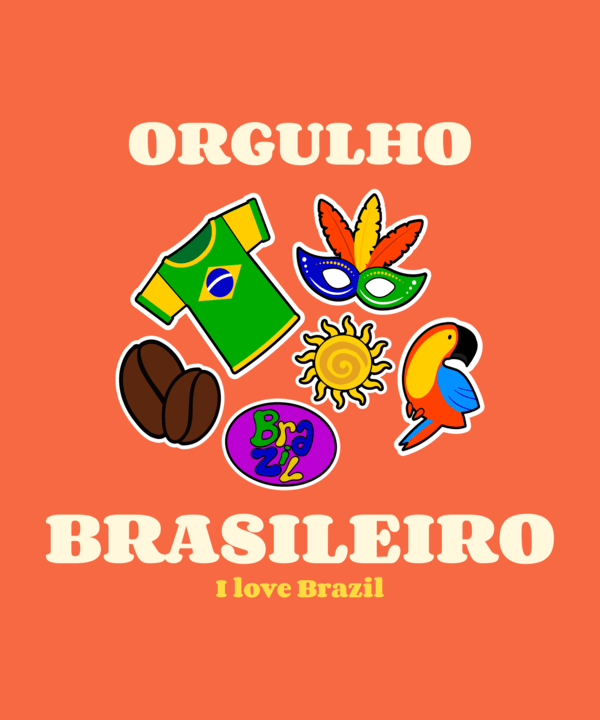 Brazilian T Shirt Design Template With A Patriotic Theme