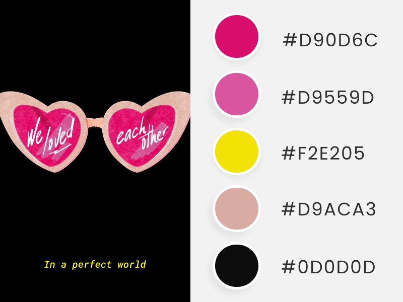 Dark Valentine's Day Color Palette Applied To A Lovely T Shirt Design Template For Valentine's Day