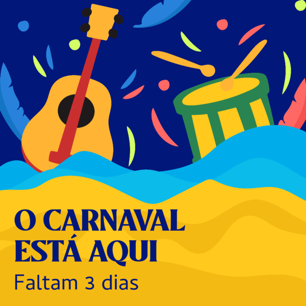 Instagram Post Maker For A Brazilian Carnival Livestream With Illustrated Musical Instruments