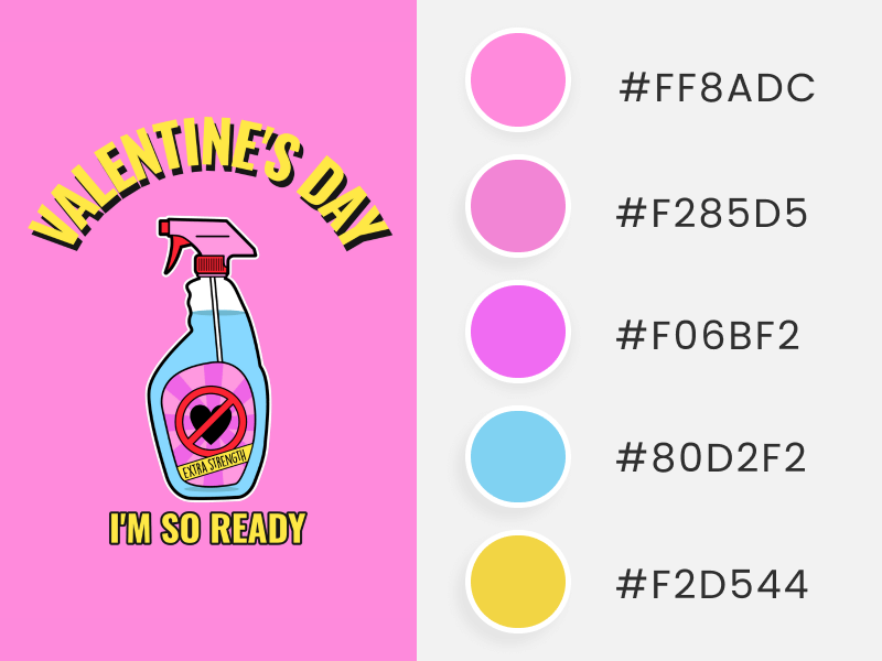 T Shirt Design Maker With An Anti Valentine's Day Sanitizer Illustration For A Valentine's Day Color Palette