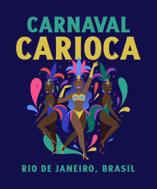T Shirt Design Creator Featuring Colorful Illustrations Inspired By Carnaval No Rio