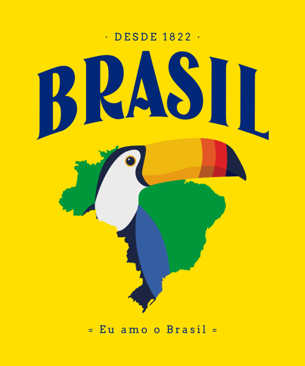 T Shirt Design Maker Featuring A Brazil Map And A Toucan Graphic