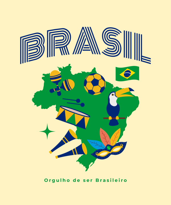 T Shirt Design Maker With A Patriotic Message And An Illustrated Map Of Brazil