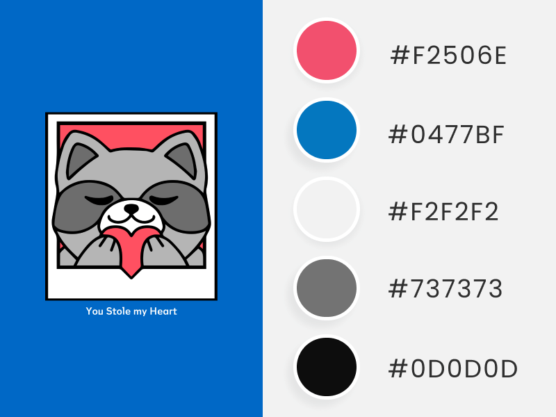 Unconventional Valentine's Day Color Palette In A T Shirt Design Template For Valentine's Day With A Cute Raccoon Clipart