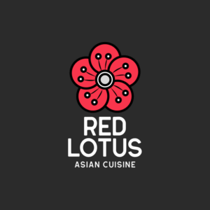 Asian Cuisine Restaurant Logo Featuring A Flower Clipart