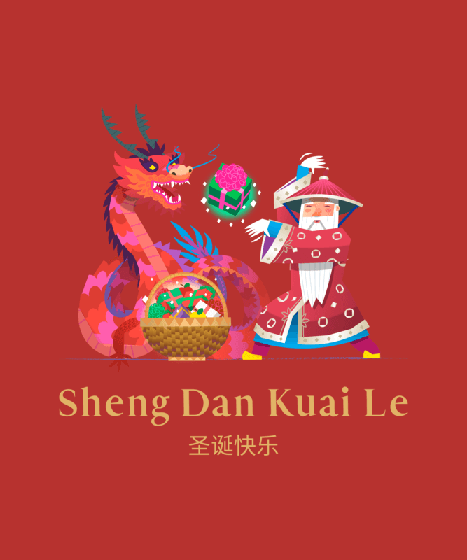 T Shirt Design Template With A Chinese Dragon