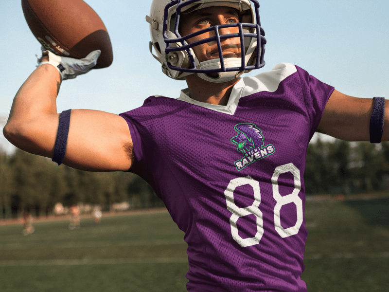 Fantasy Football Jersey Generator Quarterback Throwing While At The Field