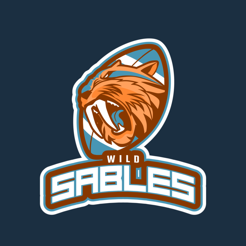 Football Logo Template With A Saber Toothed Cat Illustration