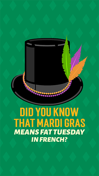 Holiday Instagram Story Generator Featuring A Mardi Gras Fact