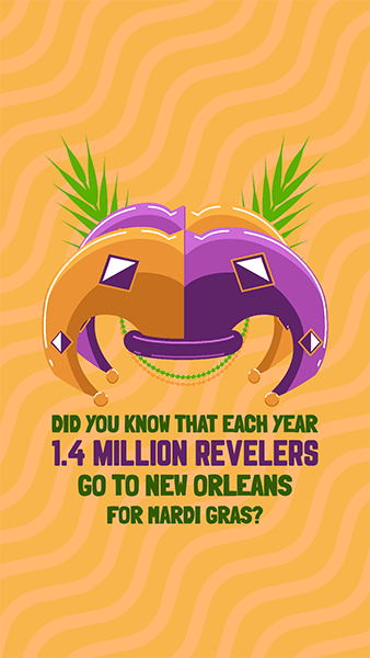 Instagram Story Generator Featuring A Mardi Gras Themed Fact