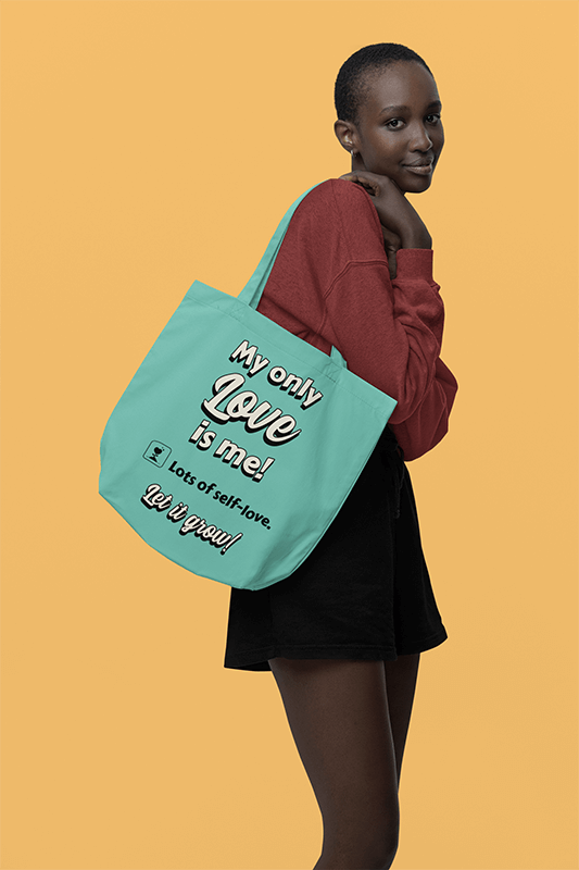 Mockup Of A Smiling Woman Carrying An Econscious Tote Bag