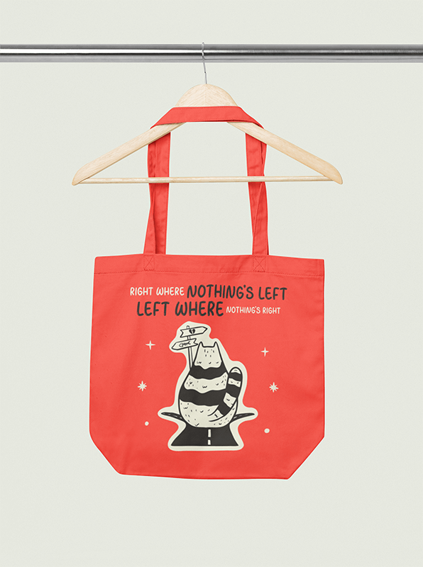 Mockup Of An Econscious Tote Bag Placed On A Wooden Hanger