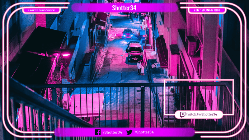 Neon Twitch Overlay For Streamers